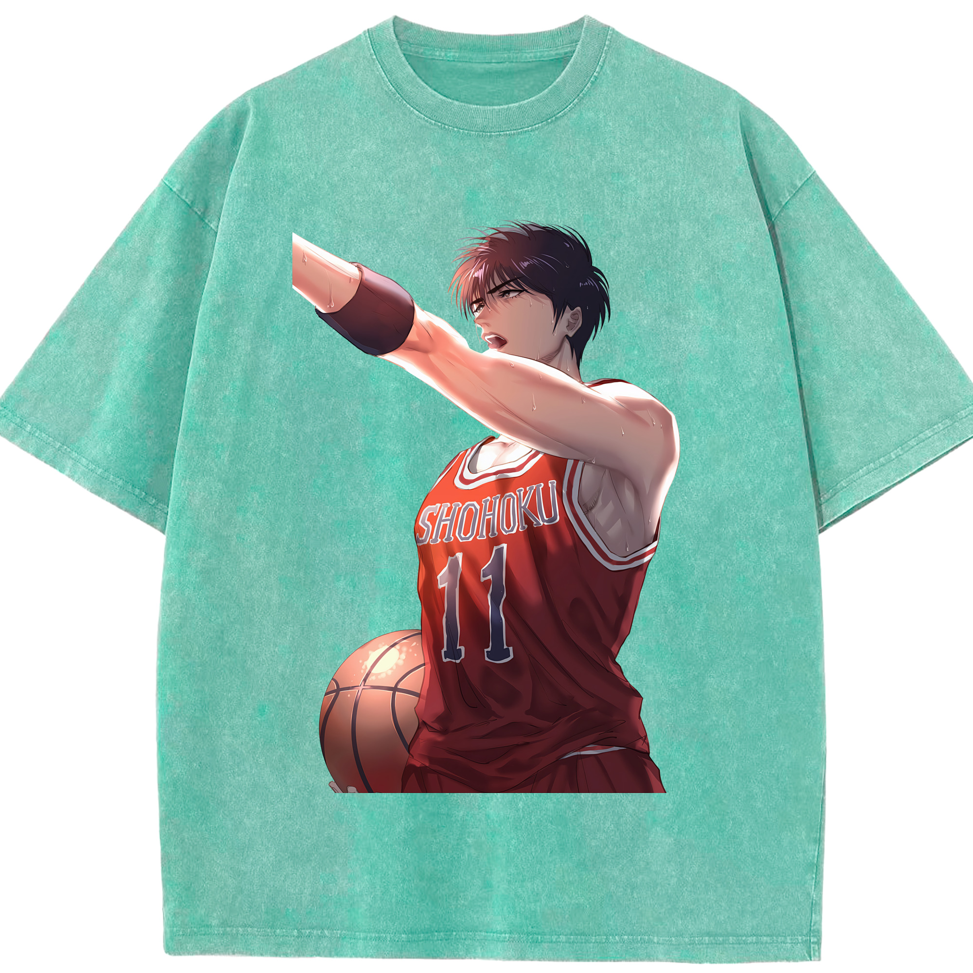 （画像用） SLAM DUNK／スラムダンク 綿100% ヴィンテージ風 半袖Tシャツ（フロントプリント）